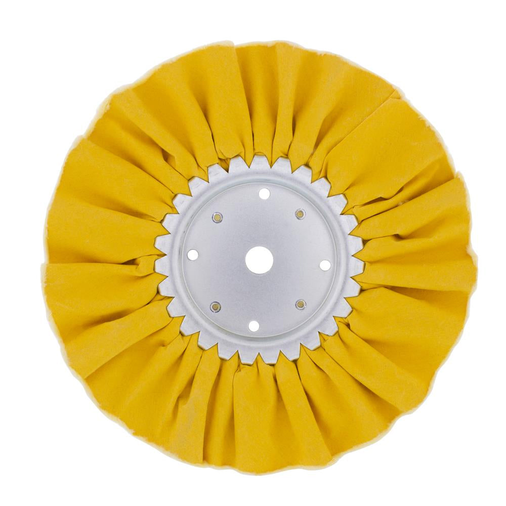 10" Yellow Treated Airway Buff - 5/8" & 1/2" Arbor