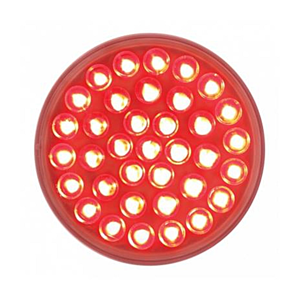 United Pacific - 36 LED 4" Round Light (Stop, Turn & Tail) - Red/Clear Lens