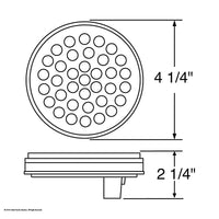 United Pacific - 36 LED 4" Round Light (Stop, Turn & Tail) - Red/Clear Lens