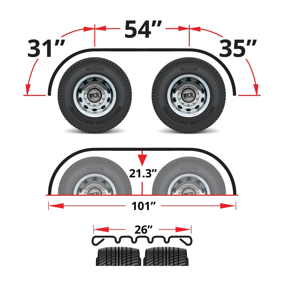 Trux - 116" 4-Rib Full Fenders for 60" Spread