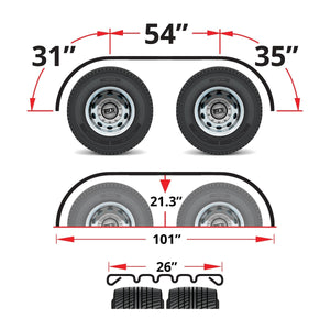 Trux - 116" 4-Rib Full Fenders for 60" Spread