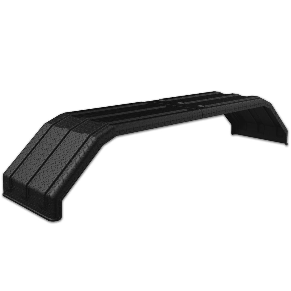 Minimizer - "Brute" Square Back Fender in Diamond Plate - Black w/ Light Box