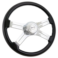 18" Painted Wood Rim Steering Wheel w/ Chrome 4-Spokes