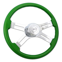 18" Painted Wood Rim Steering Wheel w/ Chrome 4-Spokes