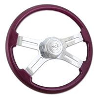 18" Painted Wood Rim Steering Wheel w/ Chrome 4-Spokes