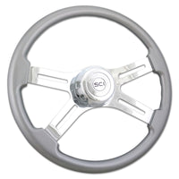 18" Painted Wood Rim Steering Wheel w/ Chrome 4-Spokes