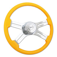 18" Painted Wood Rim Steering Wheel w/ Chrome 4-Spokes