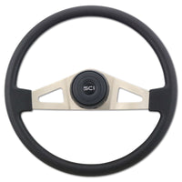 18" Pinion Polyurethane or Leather Steering Wheel w/ Chrome 2-Spokes