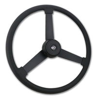 20" Black Rim Steering Wheel - Painted, Chrome or Black 3-Spoke (Beast, General, Old School, Hoss, Lawrence)