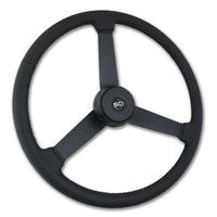 20" Black Rim Steering Wheel - Painted, Chrome or Black 3-Spoke (Beast, General, Old School, Hoss, Lawrence)