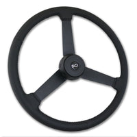 20" Black Rim Steering Wheel - Painted, Chrome or Black 3-Spoke (Beast, General, Old School, Hoss, Lawrence)