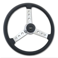20" Black Rim Steering Wheel - Painted, Chrome or Black 3-Spoke (Beast, General, Old School, Hoss, Lawrence)