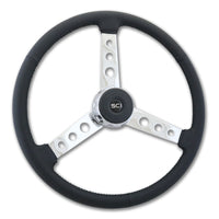 20" Black Rim Steering Wheel - Painted, Chrome or Black 3-Spoke (Beast, General, Old School, Hoss, Lawrence)