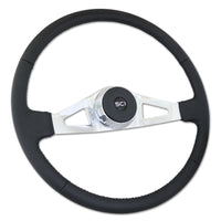 20" Polyurethane or Leather Rim Steering Wheel - Black 2-Spokes (Thunderbolt, Pinion, Taft, Rogers, Lincoln)