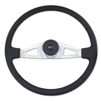 20" Polyurethane or Leather Rim Steering Wheel - Black 2-Spokes (Thunderbolt, Pinion, Taft, Rogers, Lincoln)