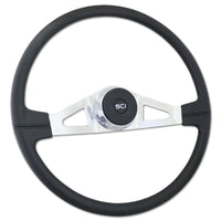 20" Polyurethane or Leather Rim Steering Wheel - Black 2-Spokes (Thunderbolt, Pinion, Taft, Rogers, Lincoln)