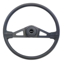 20" Polyurethane or Leather Rim Steering Wheel - Black 2-Spokes (Thunderbolt, Pinion, Taft, Rogers, Lincoln)