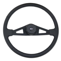 20" Polyurethane or Leather Rim Steering Wheel - Black 2-Spokes (Thunderbolt, Pinion, Taft, Rogers, Lincoln)
