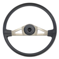 20" Polyurethane or Leather Rim Steering Wheel - Black 2-Spokes (Thunderbolt, Pinion, Taft, Rogers, Lincoln)