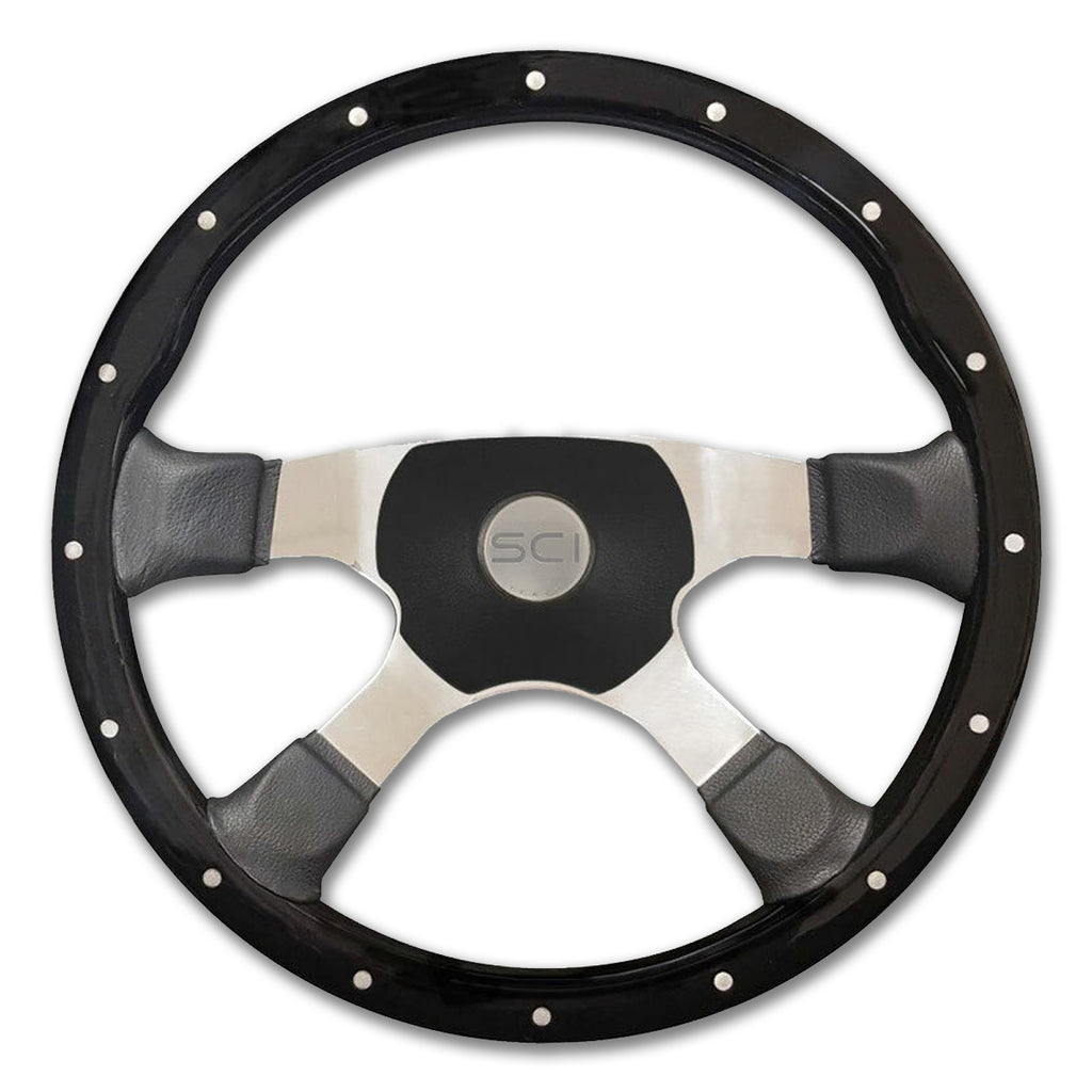 Steering Creations Riveted Black Wood Steering Wheels