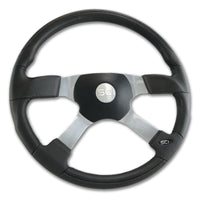 Steering Creations "Trucker 4" Polyurethane Steering Wheel w/ 4 Polished Aluminum Spokes