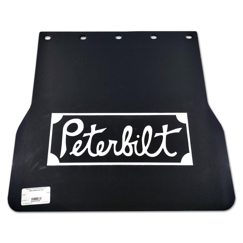 18" x 17" x .320" "Vintage" Peterbilt Logo Front Axle Mudflaps