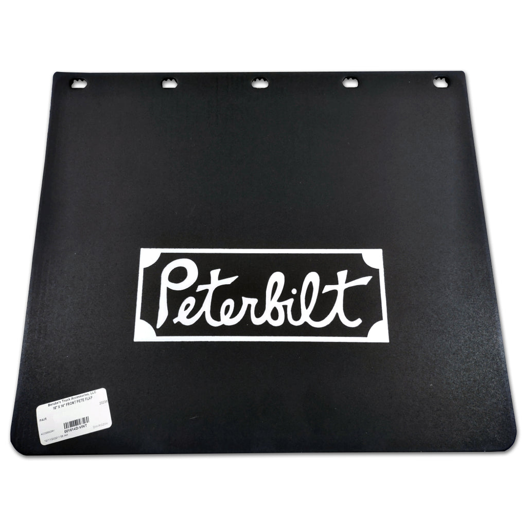 16" x 14" x .320" "Vintage" Peterbilt Logo Front Mudflaps