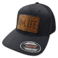 Hot Rig's "18 to Life" Fitted Cap (Blk w Leather)