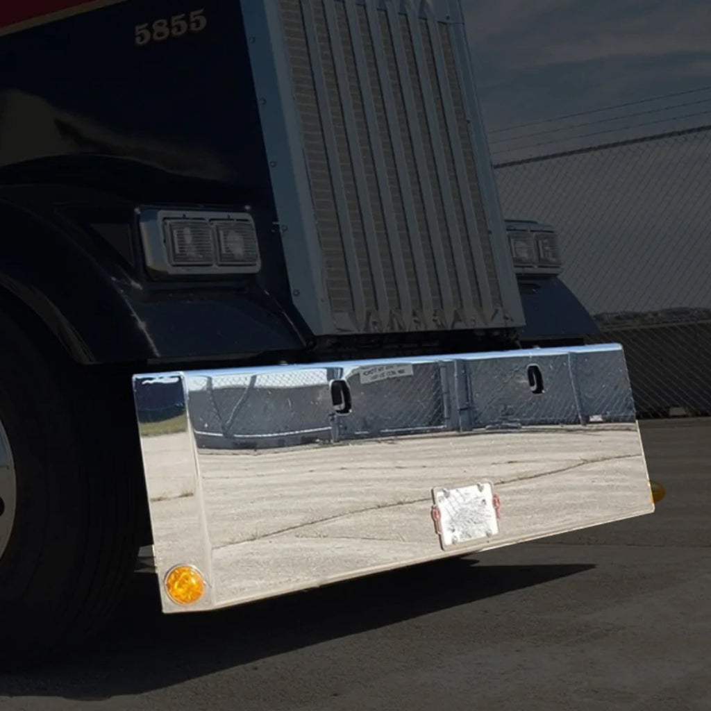 Kenworth W900 22" Standard Mount 10GA Chrome Steel Bumper