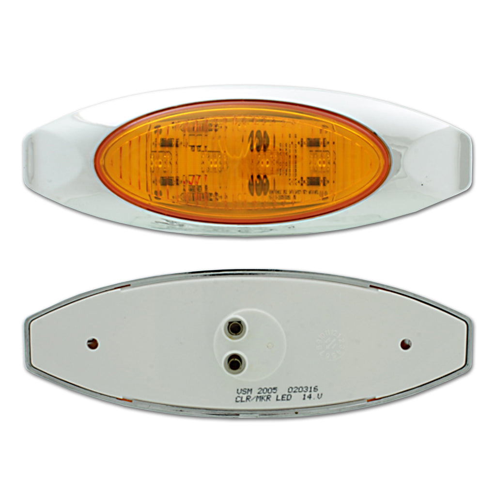 M1 Style Amber Lens/Amber Light w Reflective Outer Bezel