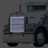 RoadWorks - Kenworth W900B Stainless Steel Grill with 17 Louvered Bars