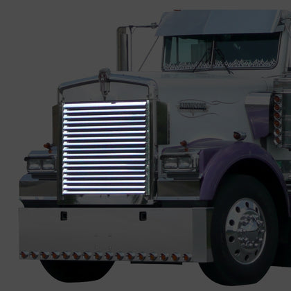 RoadWorks - Kenworth W900B Stainless Steel Grill with 17 Louvered Bars