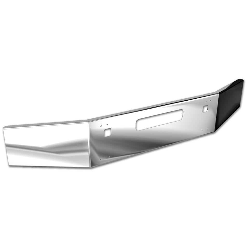 Hendrickson - Kenworth T800 14" Tapered Set Back 7GA Chrome Bumper w Dual Tow Cutouts