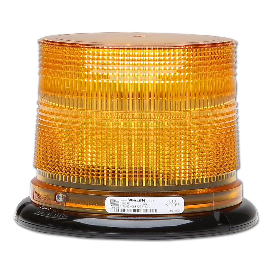 Whelen - L10 Series "Low Dome" Beacon Lights - Permanent or Suction Mount (Amber)