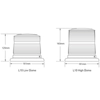 Whelen - L10 Series DUO™ Color "High or Low Dome" Beacon Lights - Permanent Mount (Amber/White)