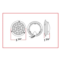 4" Red Stop, Turn & Tail to Purple Aux Round Flange Mount LED Light - 19 Diodes