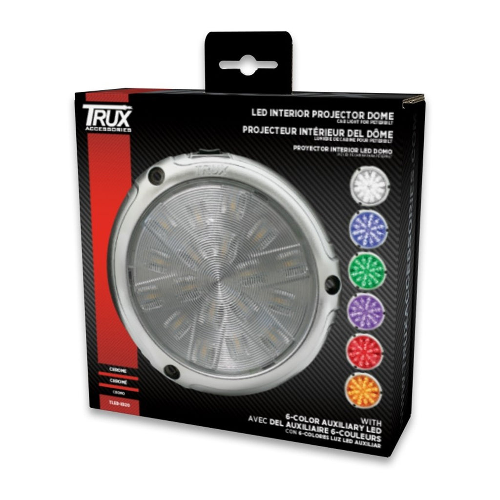Trux Chrome Peterbilt LED Interior Projector Dome Light w 6 Color Au
