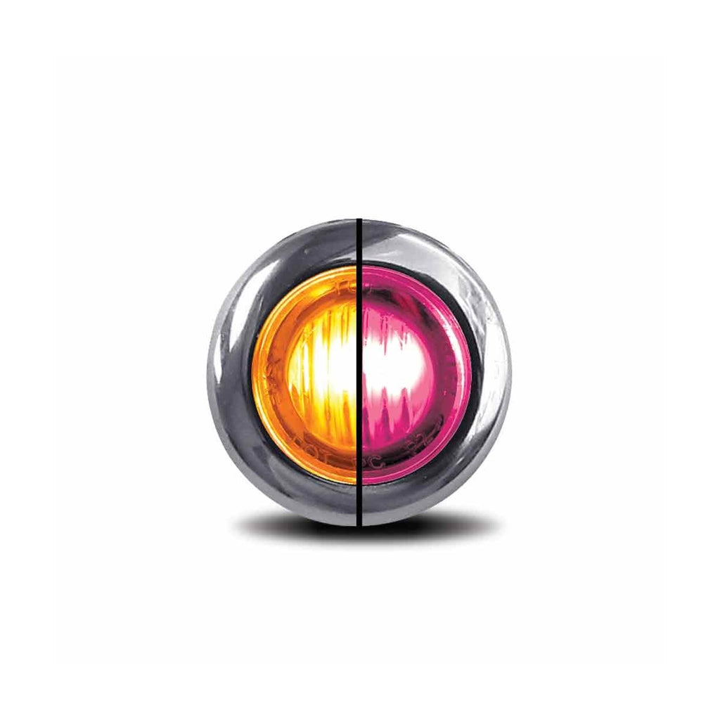 Trux .75" Dual Revolution Amber Marker to Pink Aux. Round LED Light (2 Diodes)