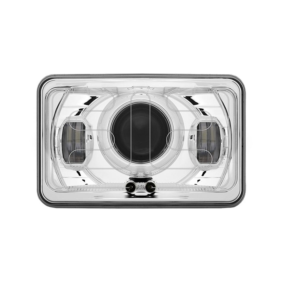 Trux 4" x 6" LED Projector Headlight w Heated Lens & Opt. Aux. Back Light - Low or High Beam