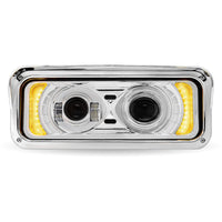 Trux Chrome LED Projector Headlight Assembly Housing Bucket w Opt. Aux. Backlight