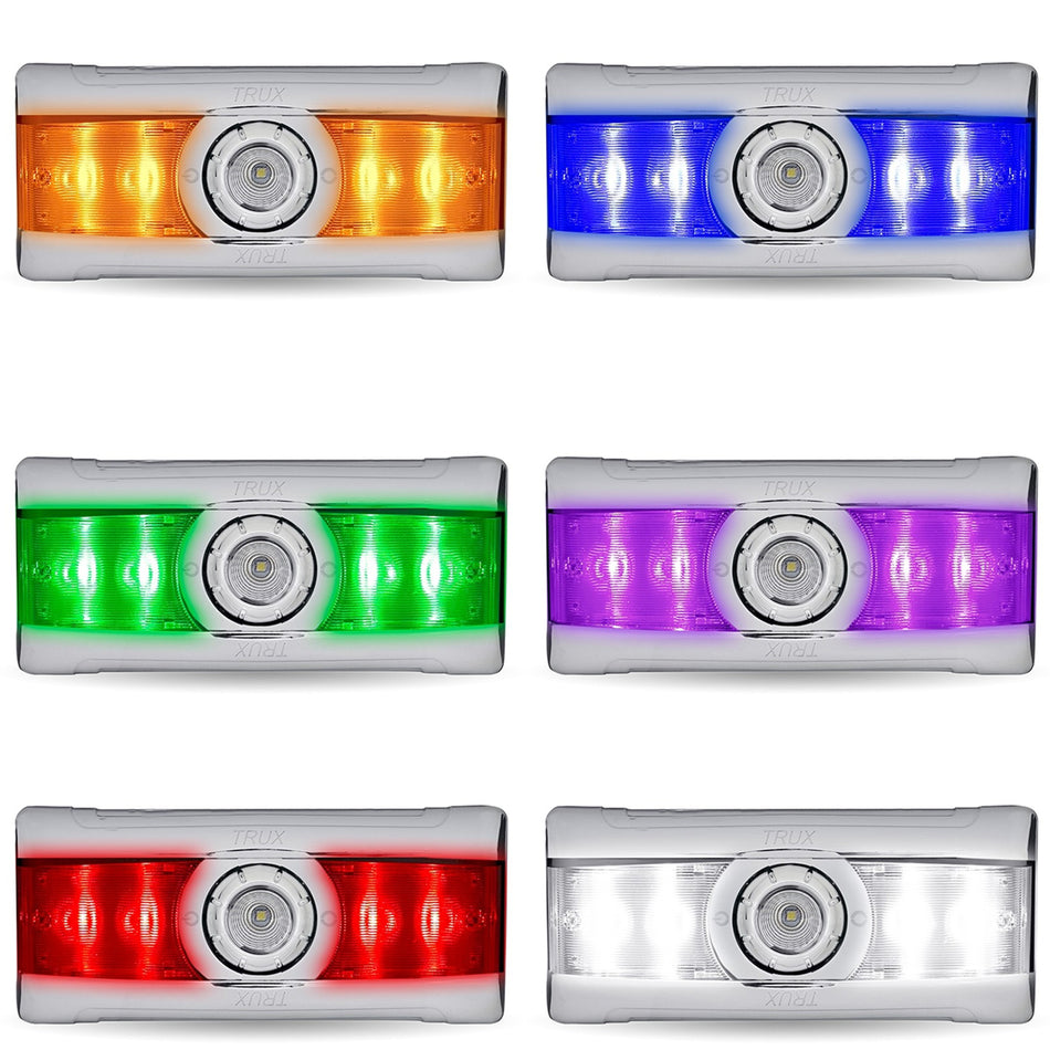 Trux - Chrome Peterbilt LED Interior Projector Dome & Map Light (6-color Aux)