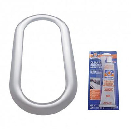 Stainless Steel Oval Window Trim w Sealant Adhesive for Peterbilt