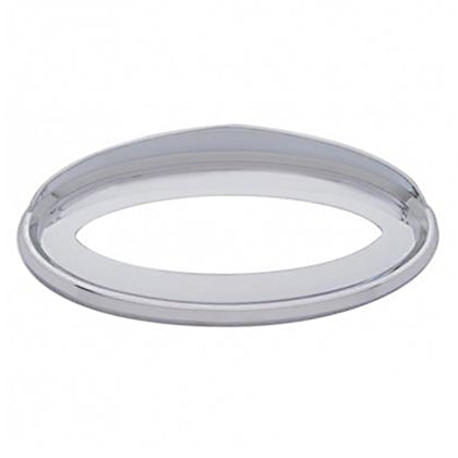 United Pacific - Peterbilt Logo Chrome Bezel w Visor (7-7/8" X 3-1/4")