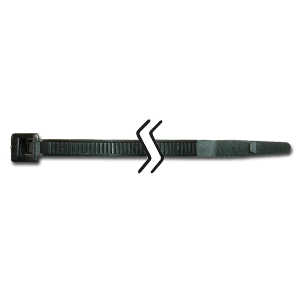 8" or 15.5" Black Standard 50 lb. Cable Ties (100 Pack)