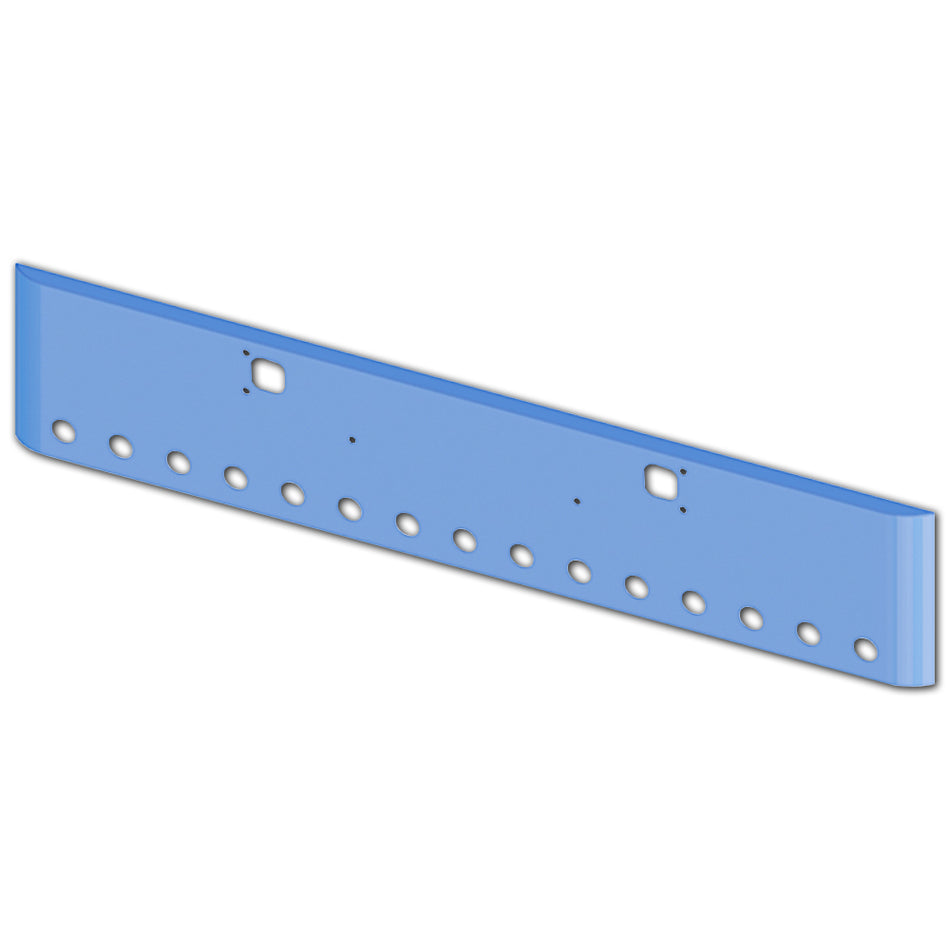 Kenworth W900B, W900L 18" Texas Square 7GA Steel Chrome Bumper w 15 x 2" Round Light Holes