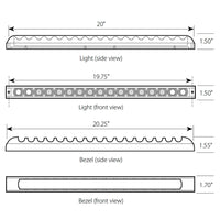 Grand General 20" Spyder LED Light Bar - Red/Red or Red/Clear