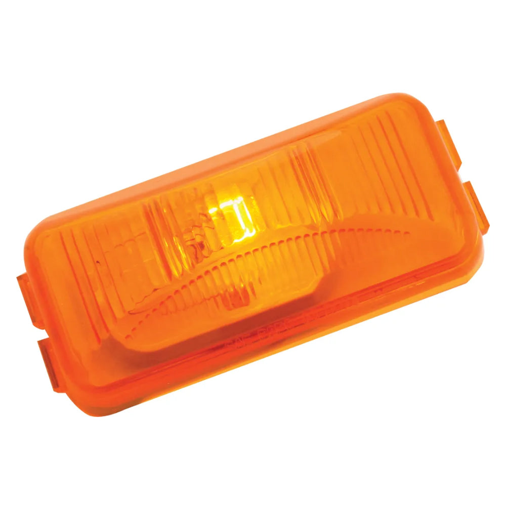 Small Rectangular Single Bulb Sealed Marker Light - Amber