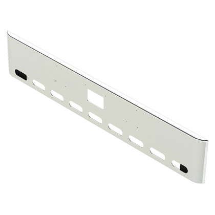 18" Peterbilt 379 Rolled End Square 7GA Steel Chrome w Bolt & Tow Pin Holes (9 Oval Light Holes)