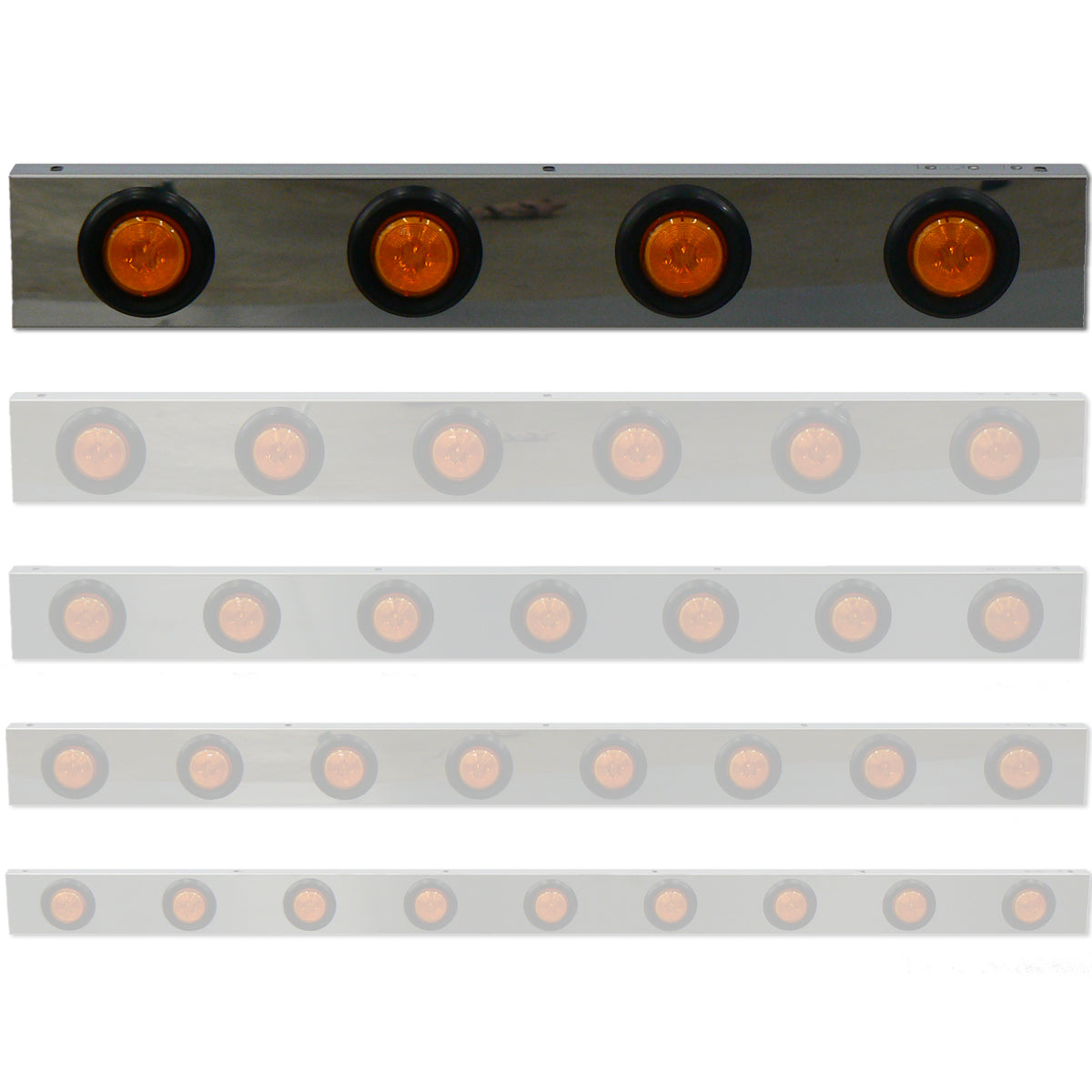 3.5" Light Channels with 2" Lights (Various Lengths) - Berube's Truck Accessories