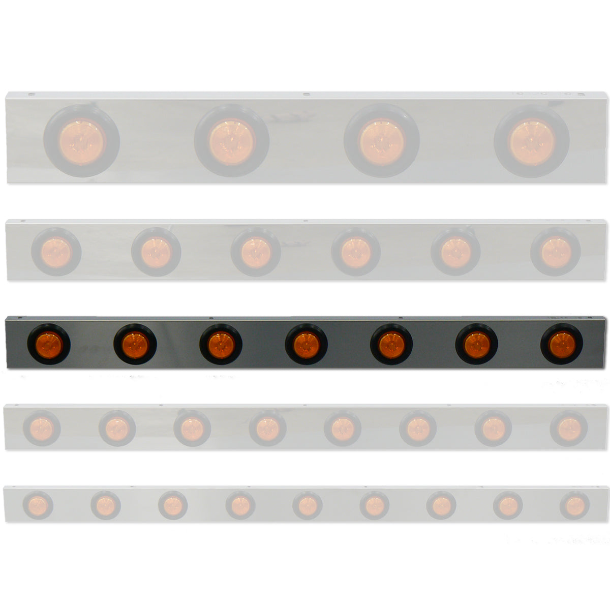 3.5" Light Channels with 2" Lights (Various Lengths) - Berube's Truck Accessories